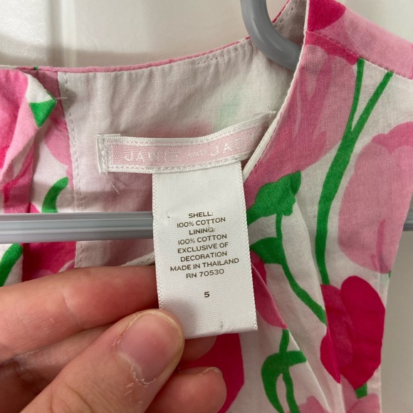 Janie and Jack‎ girl’s pink floral zip sleeveless summer sun dress formal size 5 - Picture 4 of 7